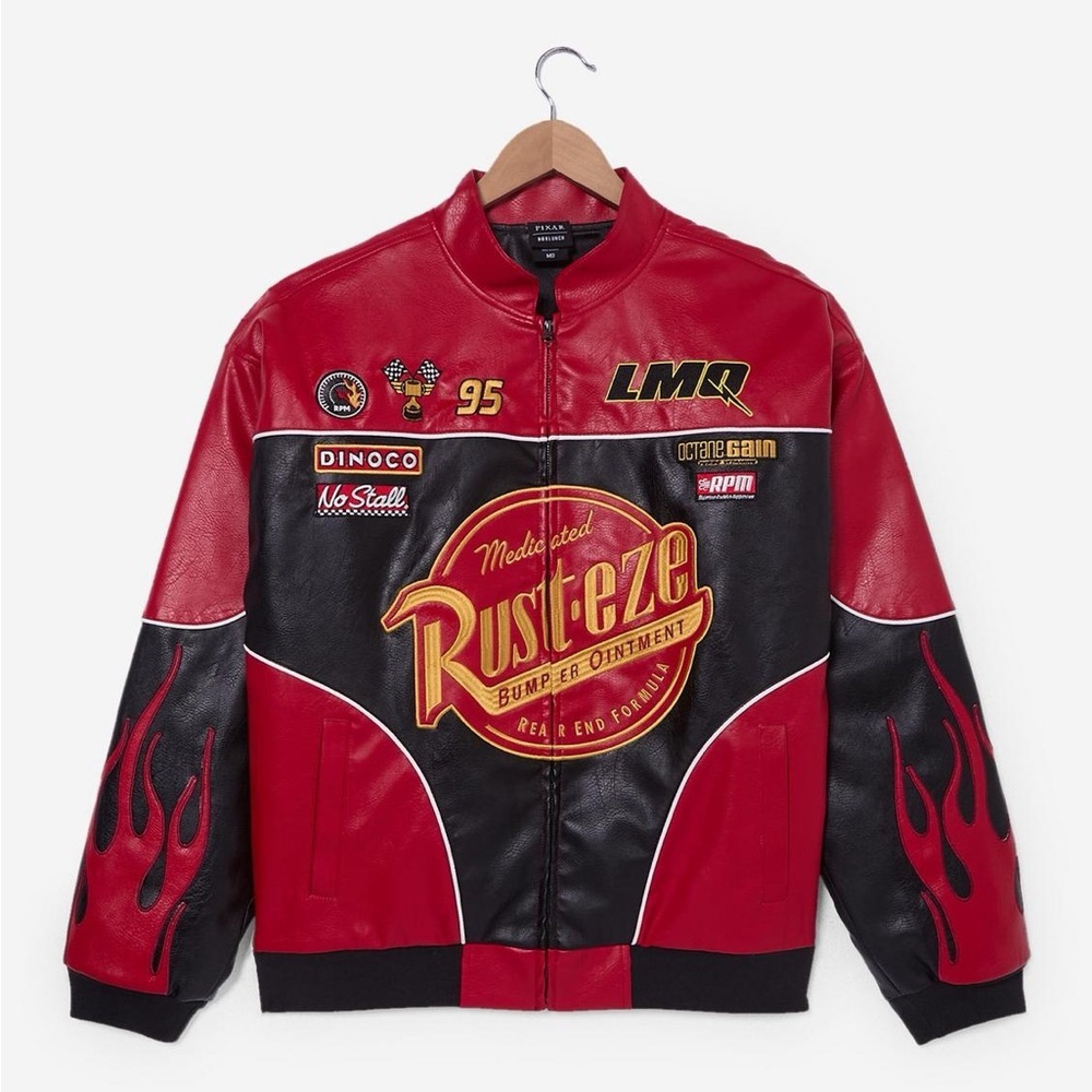ISO S M L XL boxlunch lightning mcqueen racing jacket faux leather